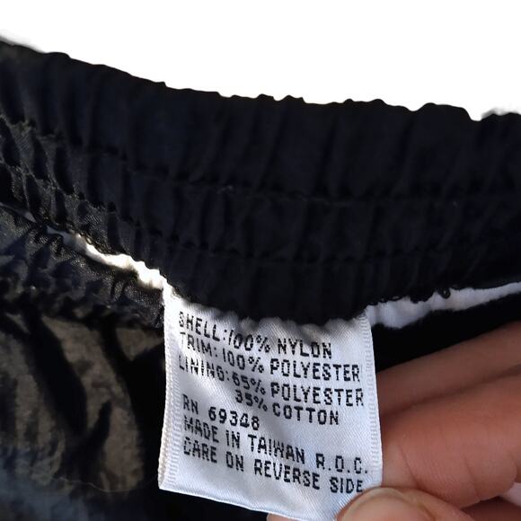 Vintage Black Parachute Pants size Small WindBreaker High Waisted Cheetah Print - Picture 7 of 7